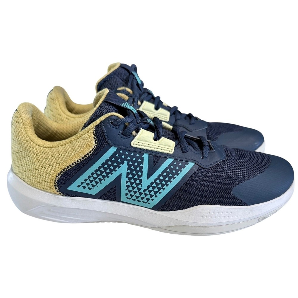 New Balance 696v4 Womens Navy Yellow Turquoise Tennis Shoes WC696B4 Size 8.5